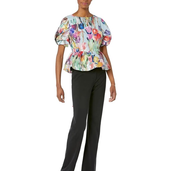 MILLY Bennet Metallic Tulip Top - Picture 4 of 6